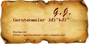 Gerstenmeier Jákó névjegykártya